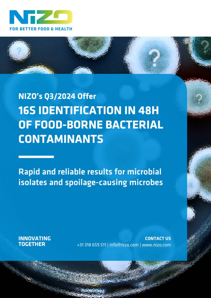 NIZO 16s identification in 48h of food-borne bacterial contaminants – Rapid and reliable results for microbial isolates and spoilage-causing microbes